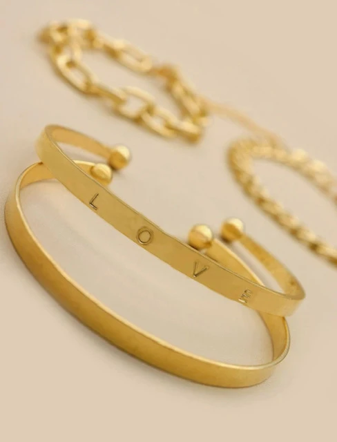 4 PC GOLD DECOR LOVE BRACELET SET product image (5)