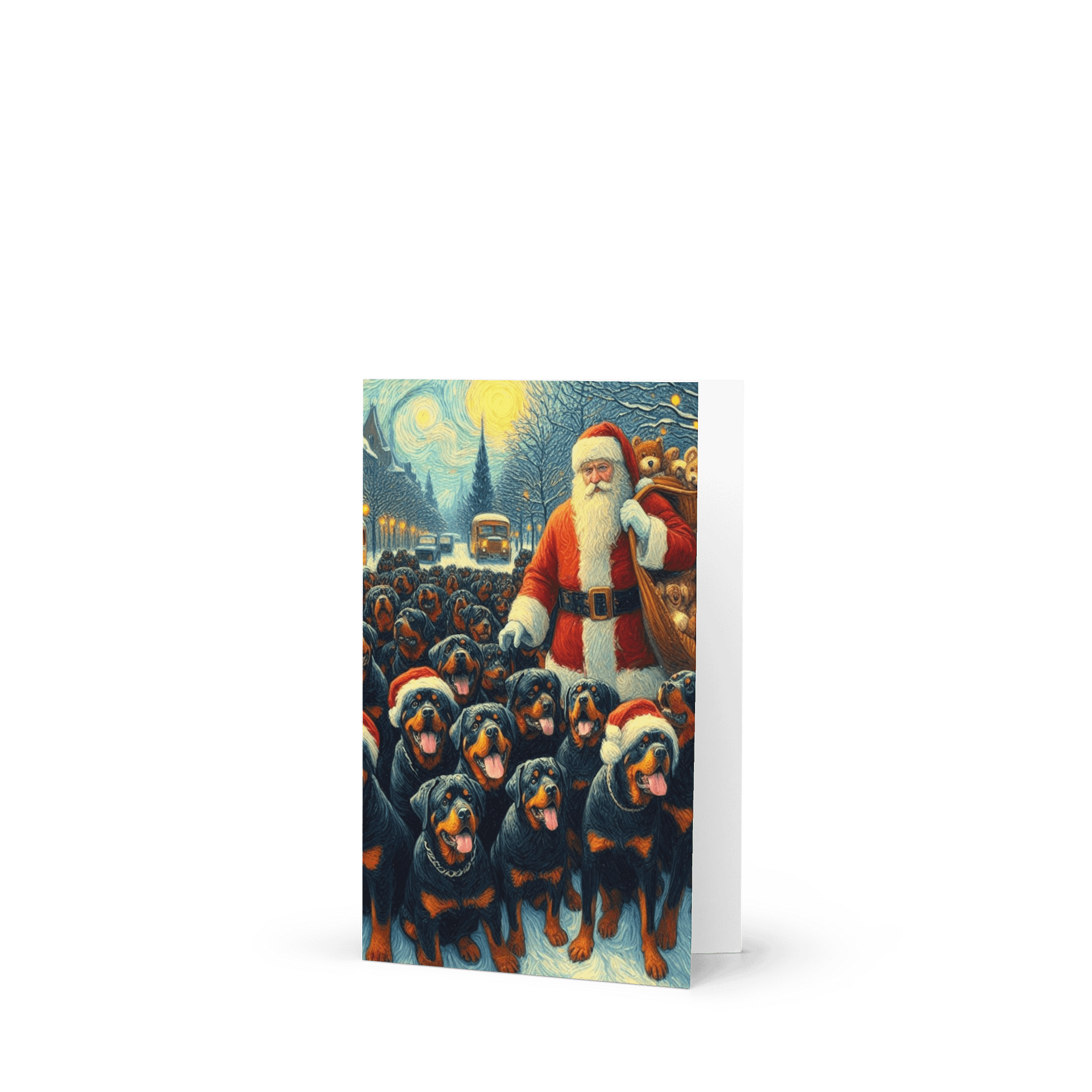 Santa's Rottweiler Wonderland Gretting Card product image (1)