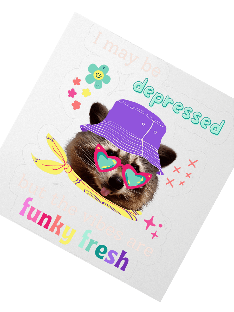 I May Be Depressed But The Vibes Are Funky Fresh Sticker product image (2)