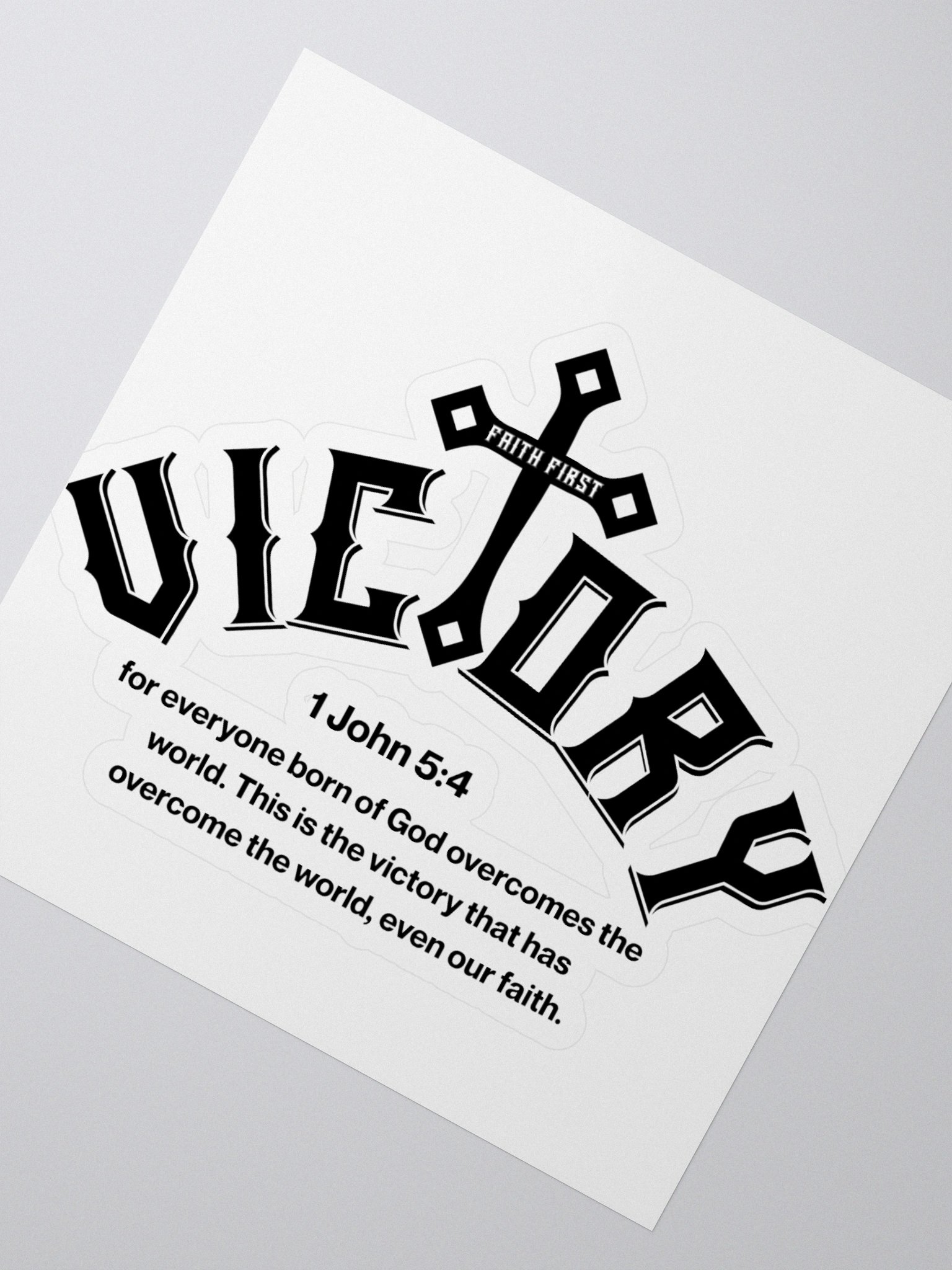 1 John 5:4 - Victory Kiss Cut Stickers product image (2)