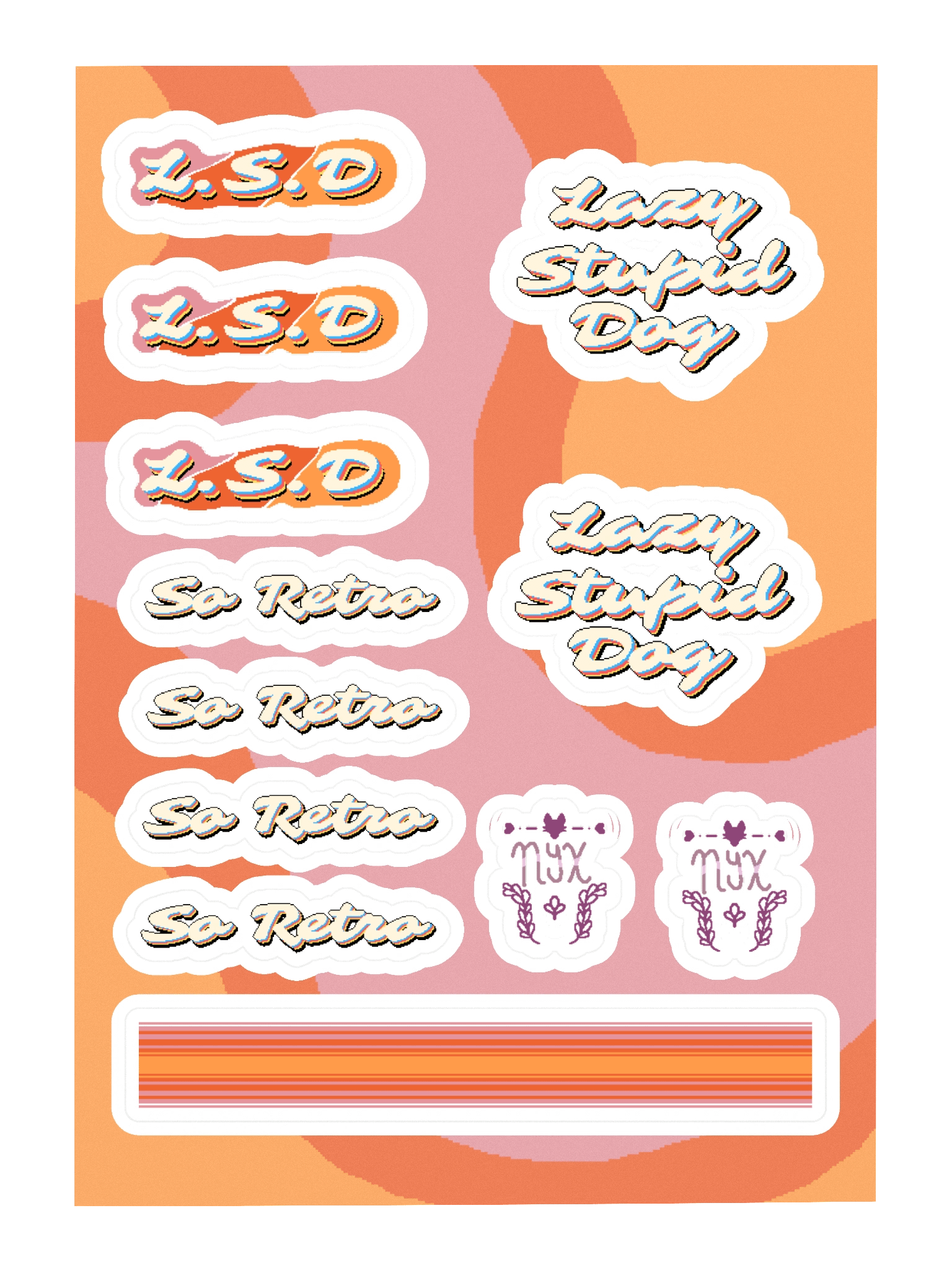 "Lazy Stupid Dog" Retro Sticker Sheet product image (3)