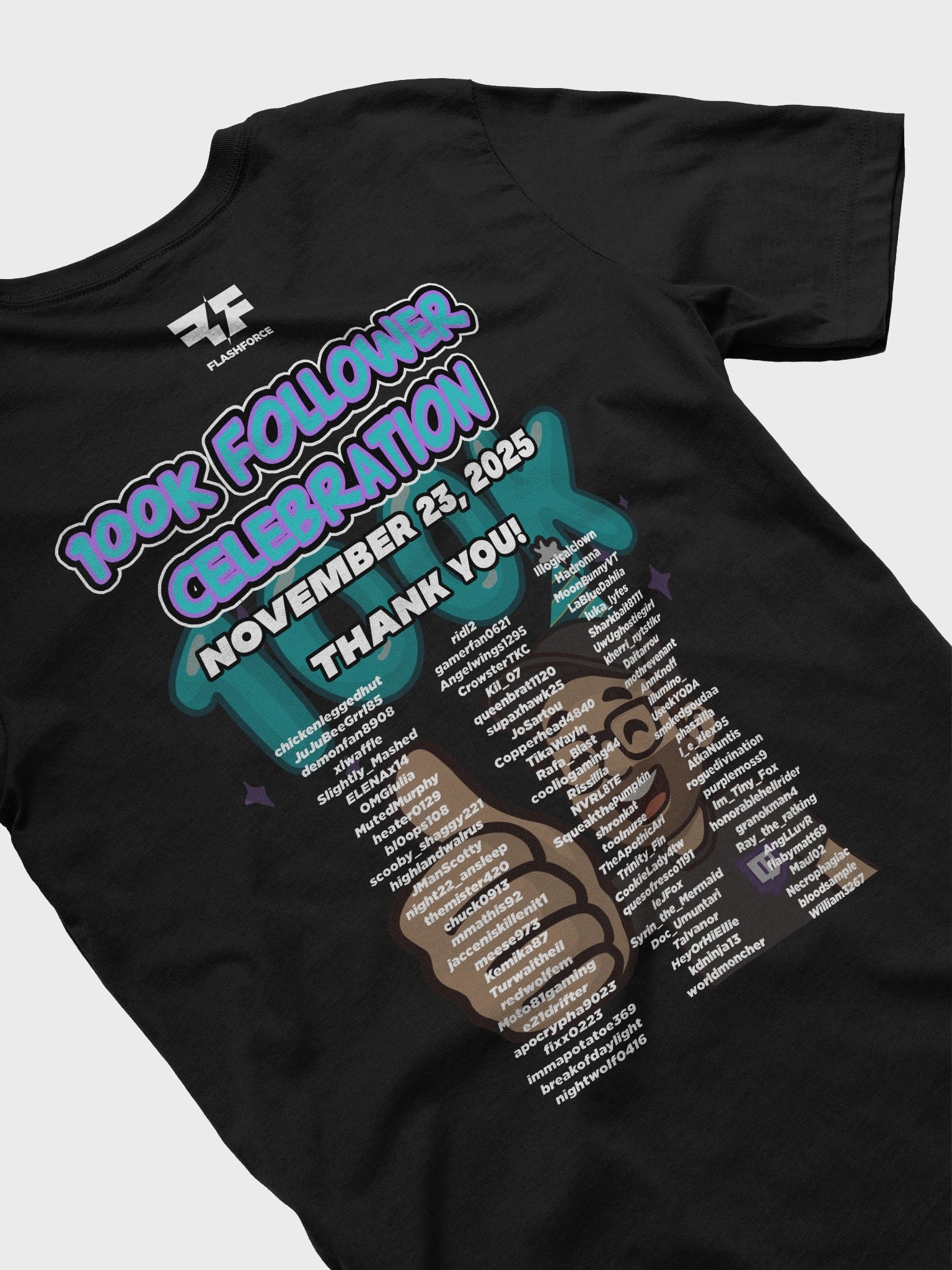 FlashForce 100k Twitch Celebration Shirt product image (4)
