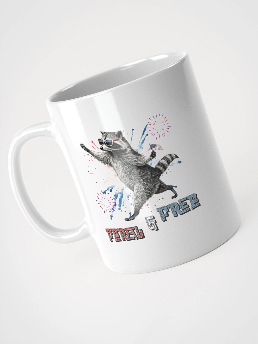 Feral And Free Raccoon Patriotic Mug product image (6)