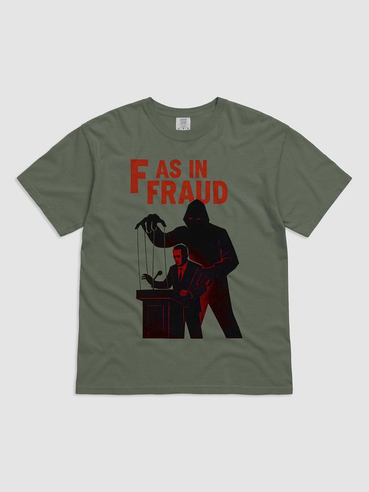 F as in fraud garment-dyed t-shirt by dark alphabet product image (1)