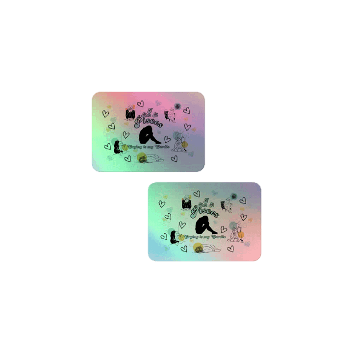 Pisces, Crying is My Cardio, Holographic Stickers product image (1)