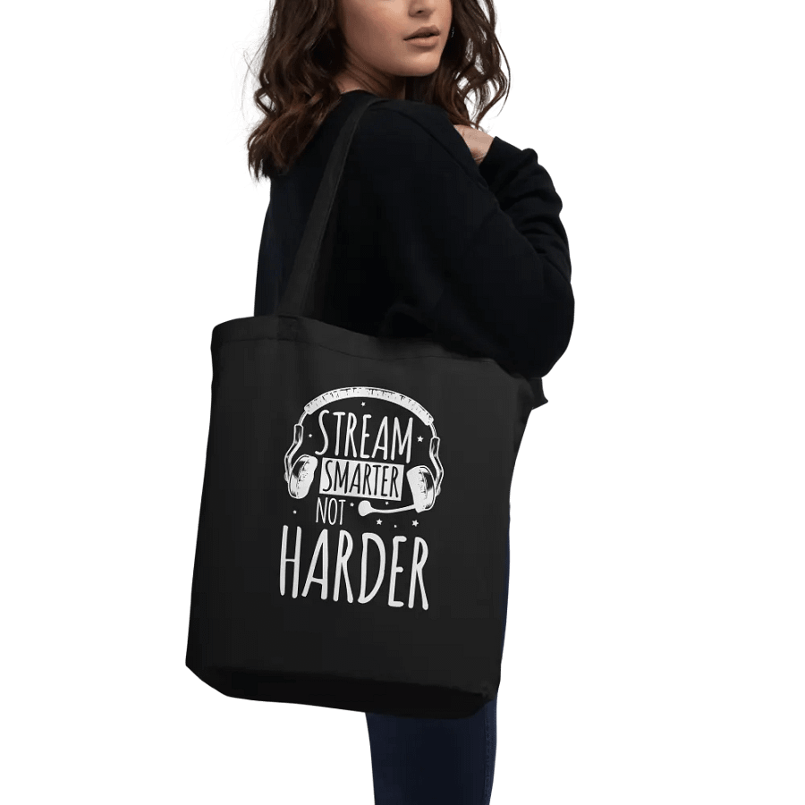 Stream Smarter Not Harder Tote Bag product image (7)