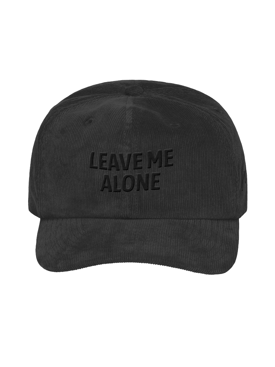 LEAVE ME ALONE Black on Black Tonal Corduroy Dad Hat product image (3)