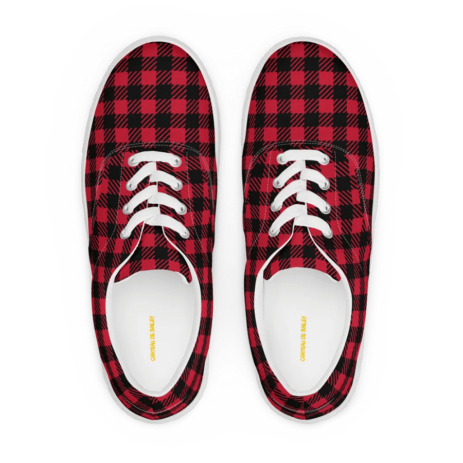 Bold Buffalo Plaid Women's Lace-Up Canvas Shoes product image (1)