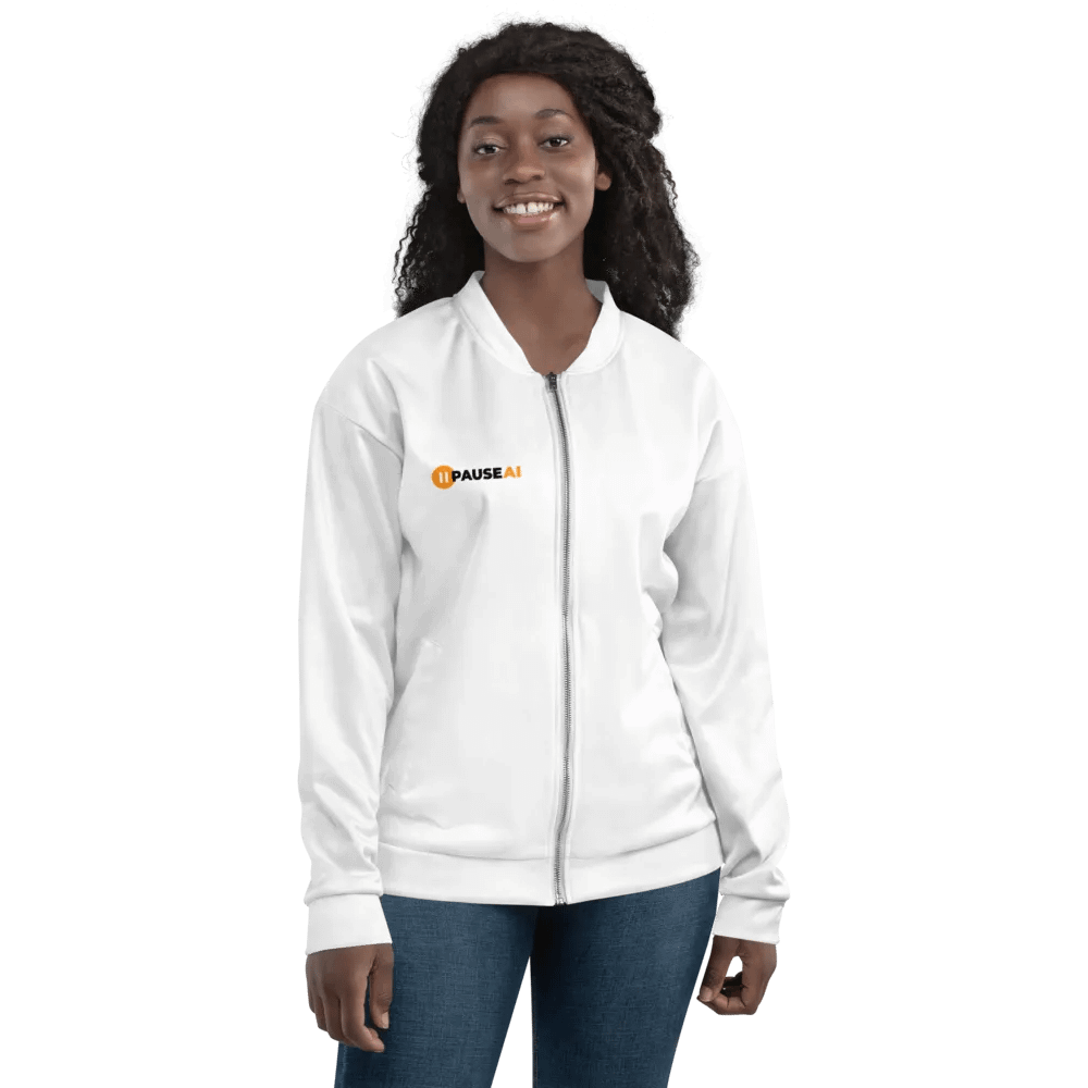 White Bomber Jacket (Unisex) product image (7)