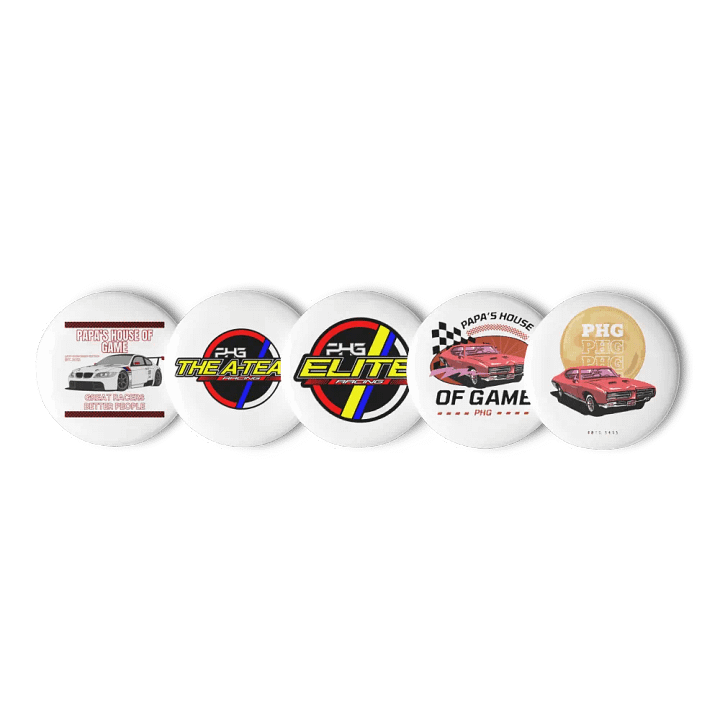 Papa's Racing Car Pin Buttons Set product image (1)