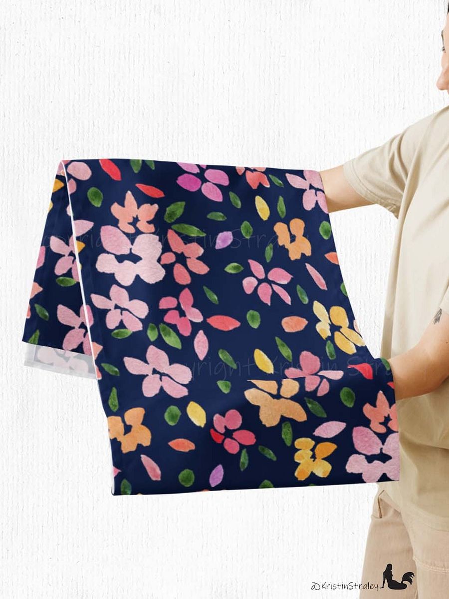 Spring Flowers on Navy Blue Table Runner product image (5)