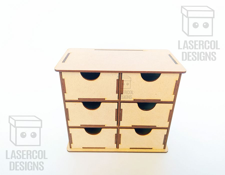 6 Drawers Desk Organizer - Laser Cut Files product image (10)