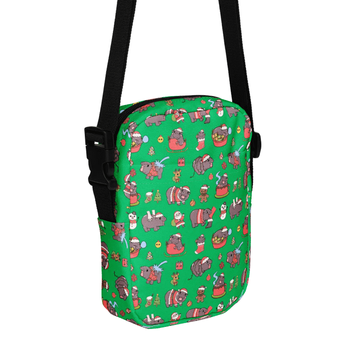 MOODENG'S GREEN CHRISTMAS UTILITY CROSSBODY BAG! product image (1)