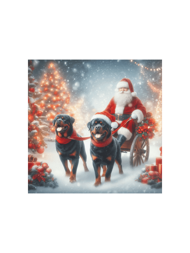 Santa's Rottweiler Sleigh Poster product image (5)