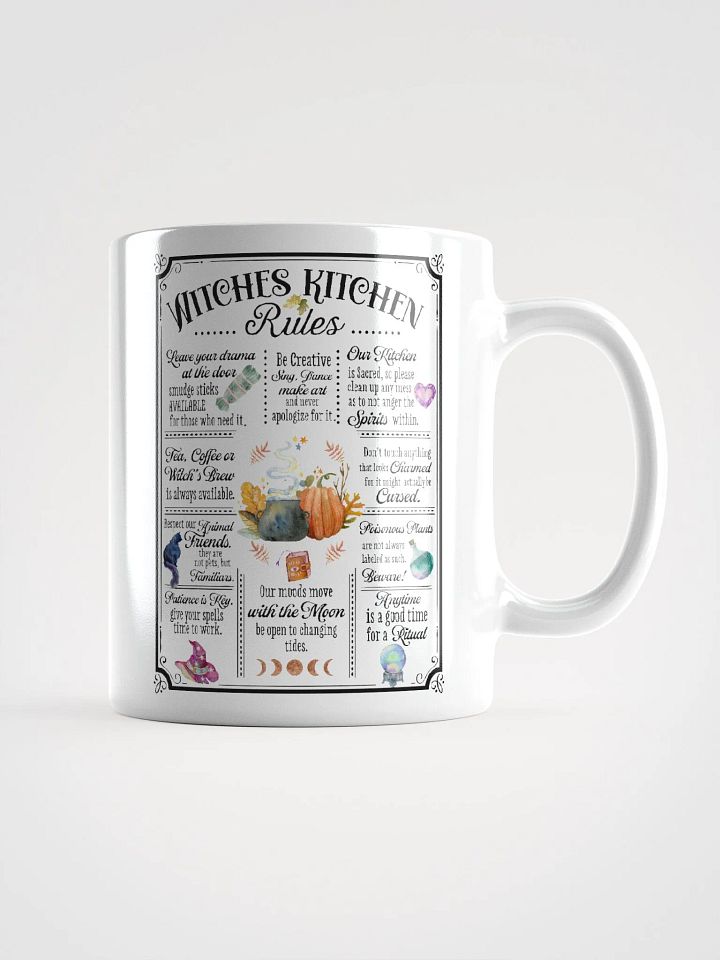 Witches Kitchen Rules WHITE GLOSSY MUG - Witchy, Kitchen Witch, Magic Kitchen Gift product image (1)