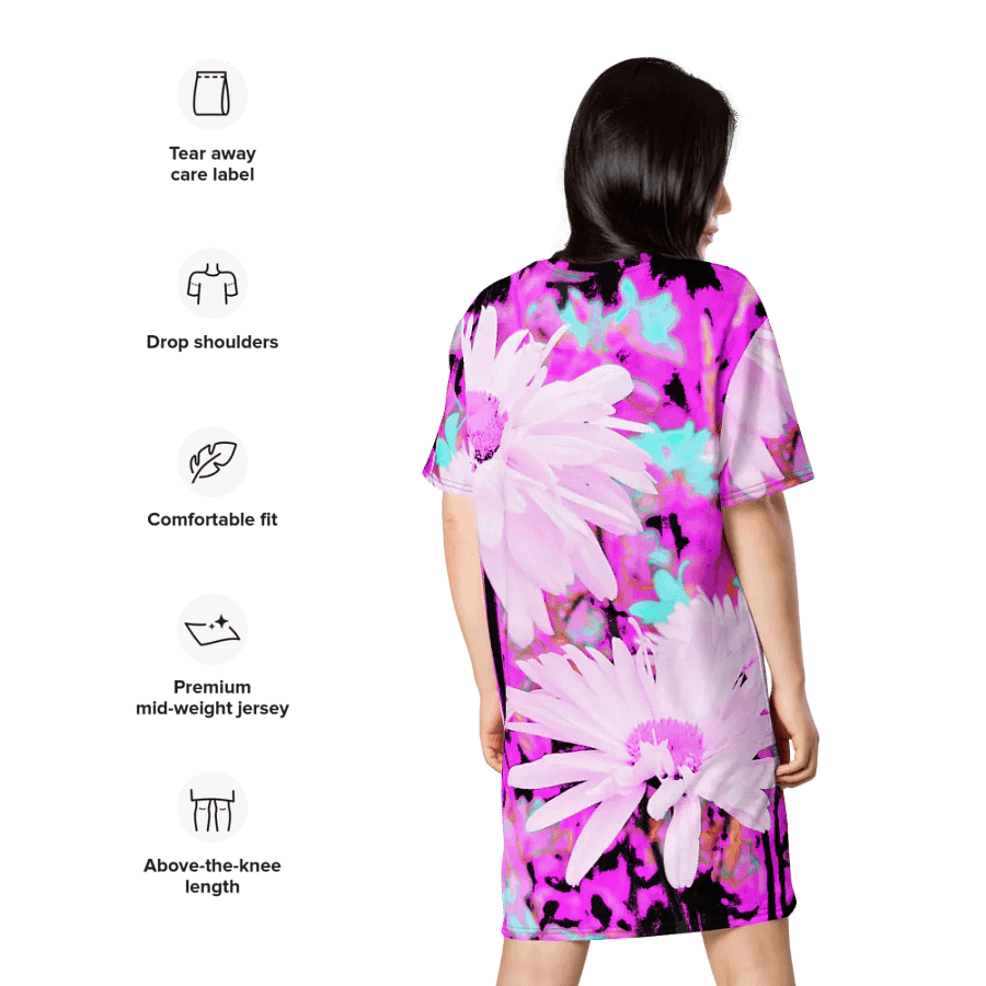 Abstract Cooler Daises Ladies T Shirt Dress product image (10)