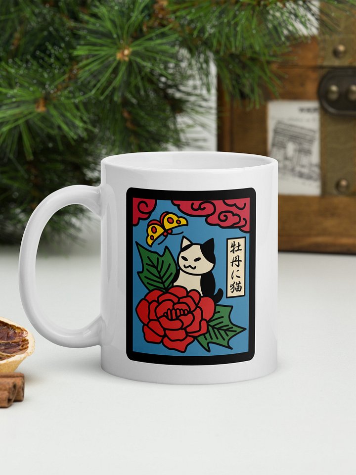 June Hanafuda Japanese Playing Card Cat 11 oz Mug product image (2)