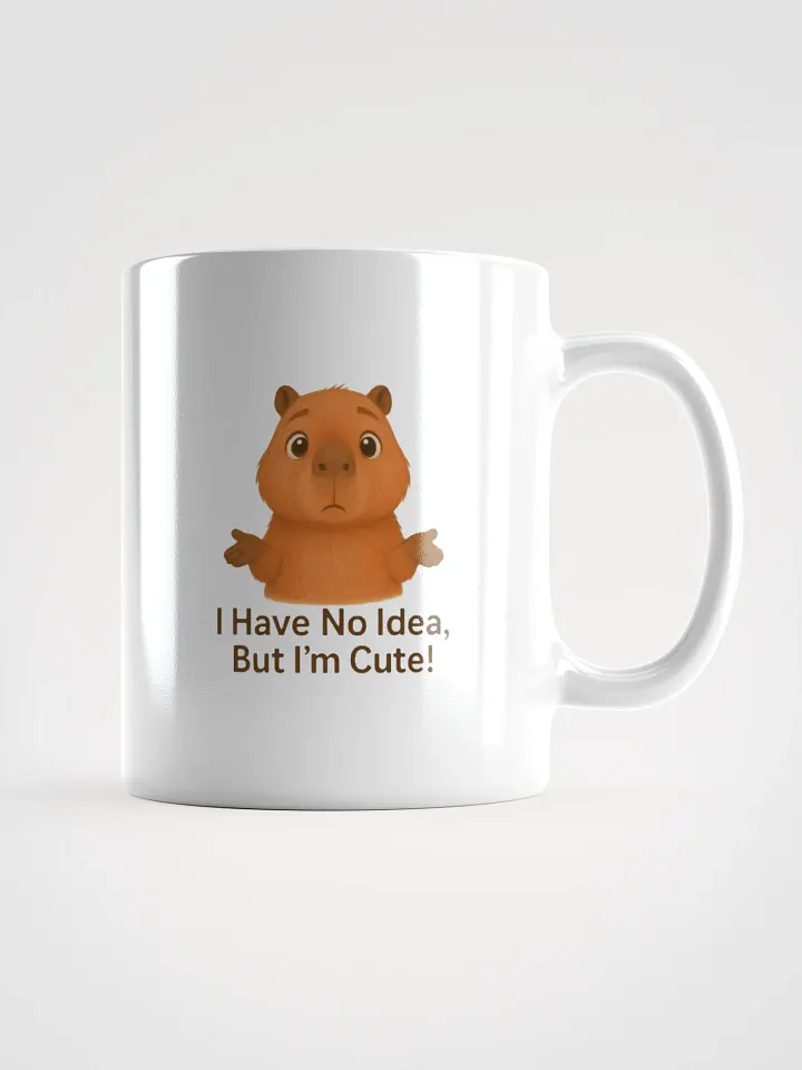 Puzzled Cutie Capybara White Glossy Mug product image (2)