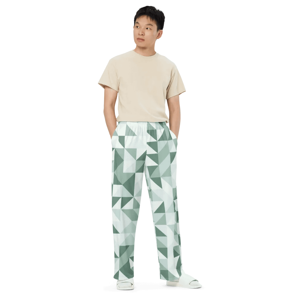 BUIII Dynamic Geometry: Mint Oasis Wide-Leg Pants product image (6)