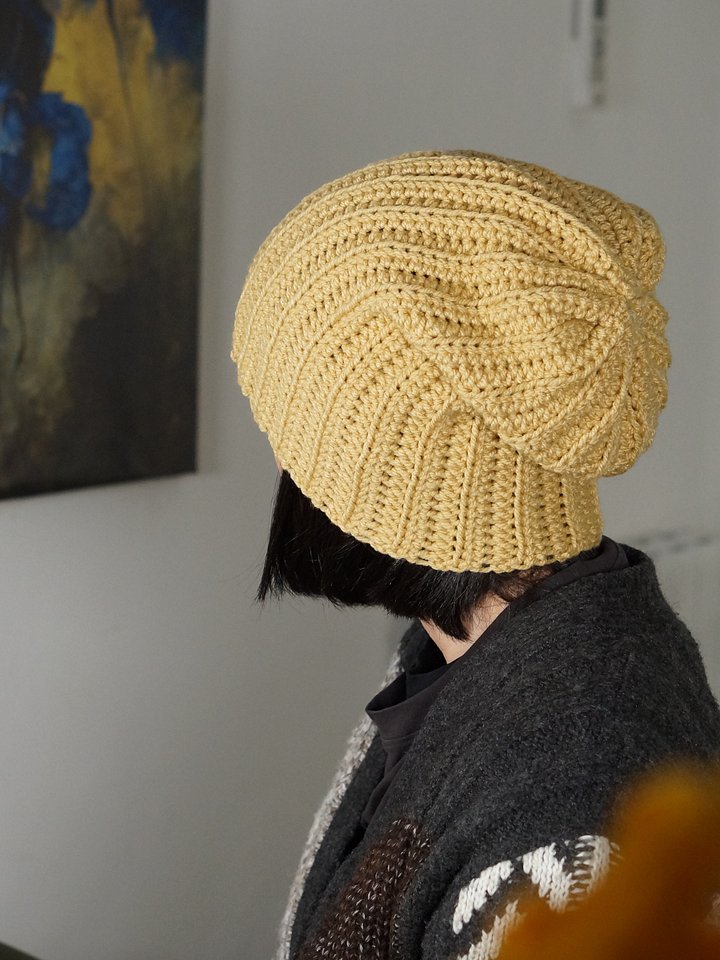 Ribbed beanie crochet pdf pattern product image (2)