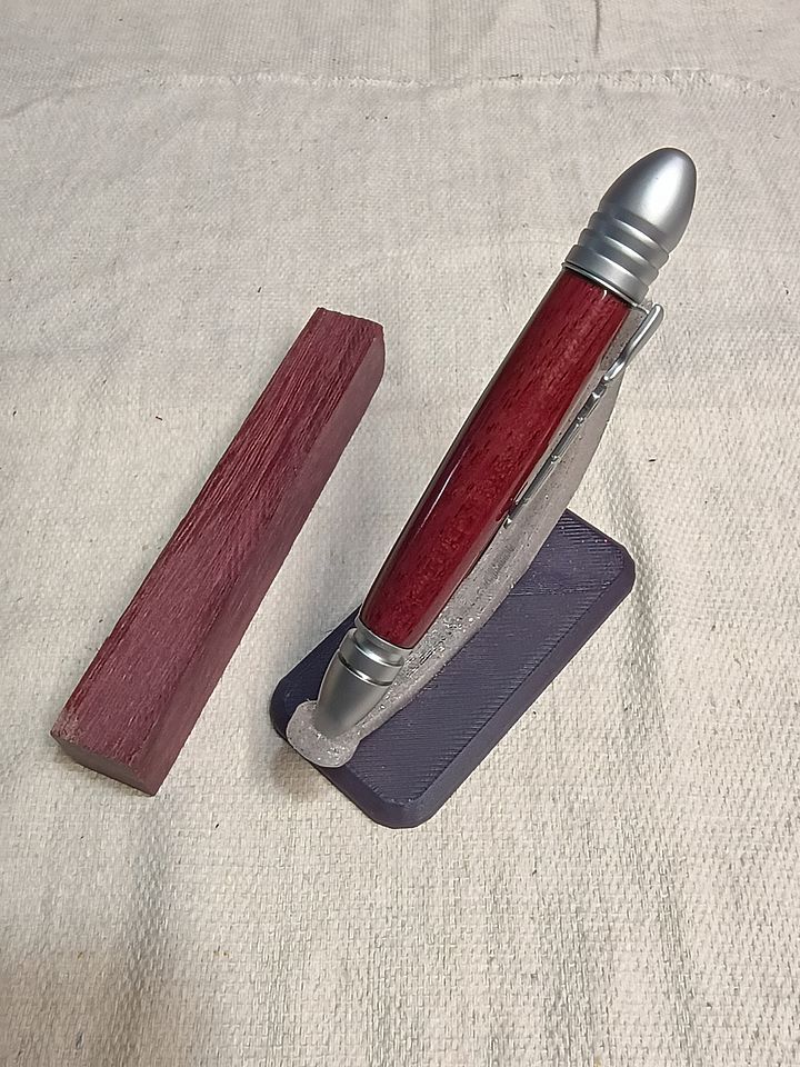 Civil War Twist Pen – Purple Heart & Satin Chrome Elegance product image (2)