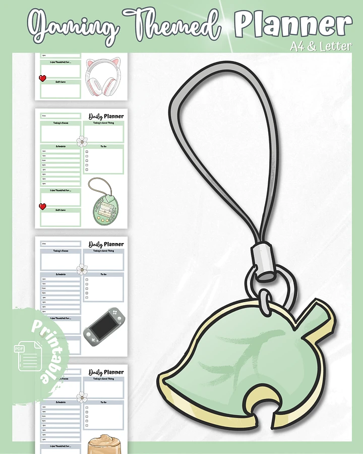Green Printable Planner - Gamer Themed product image (1)