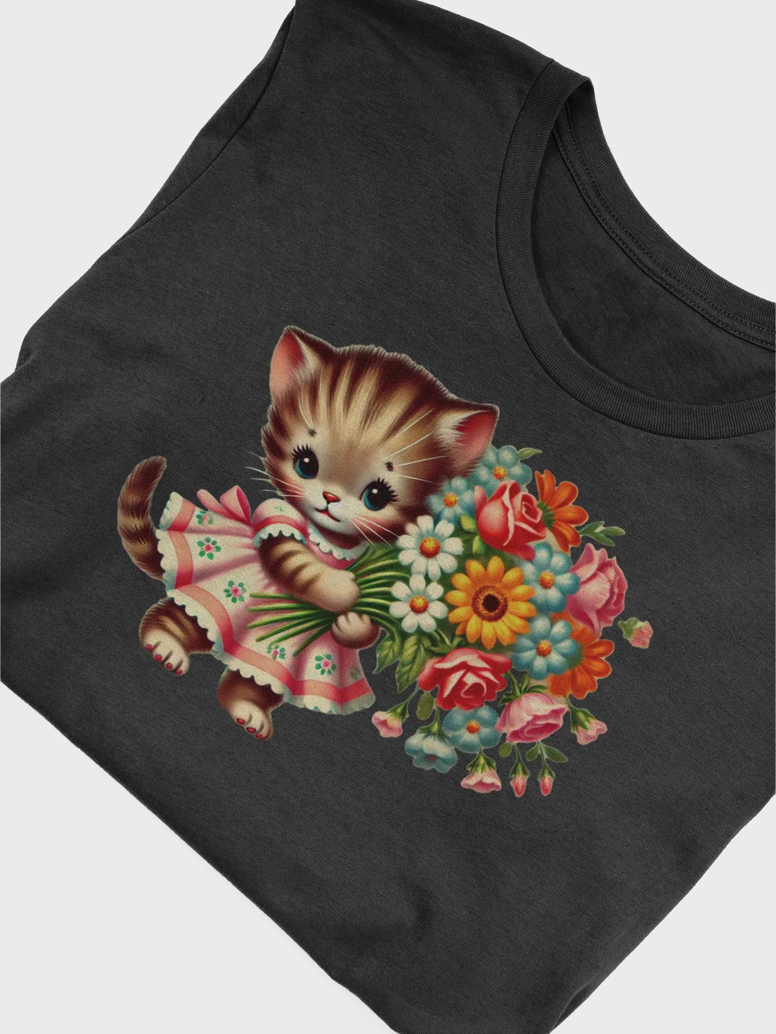 Adorable Kitten Flower Bouquet Supersoft T-Shirt product image (1)