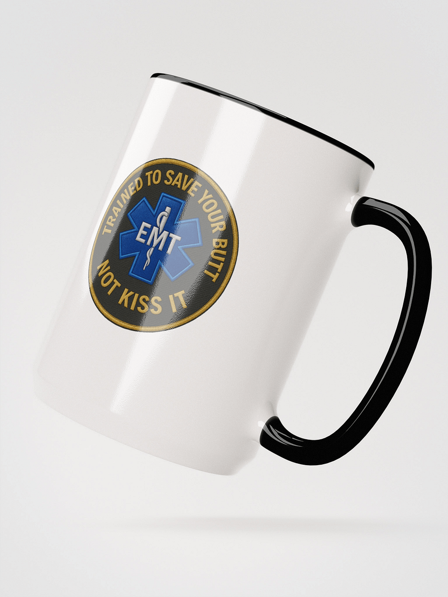 15oz EMT Real Talk Mug – “Save Your Butt” Edition (White with Black Handle) product image (3)