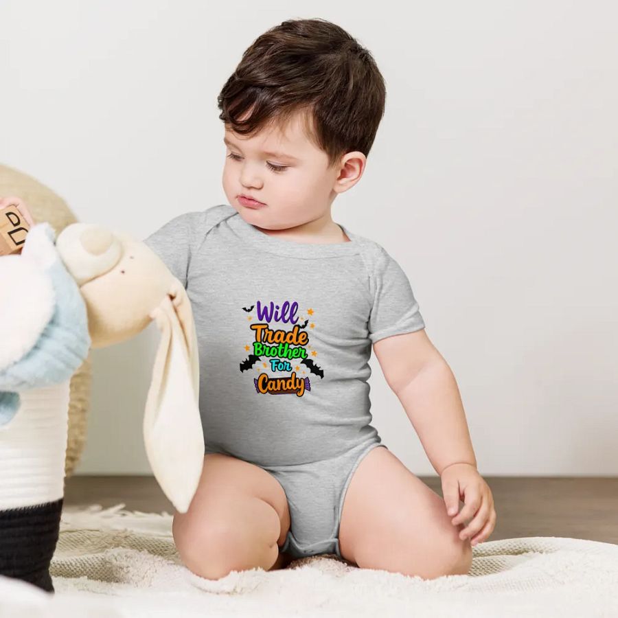 Will Trade Brother For Candy Baby Romper Onesie product image (5)