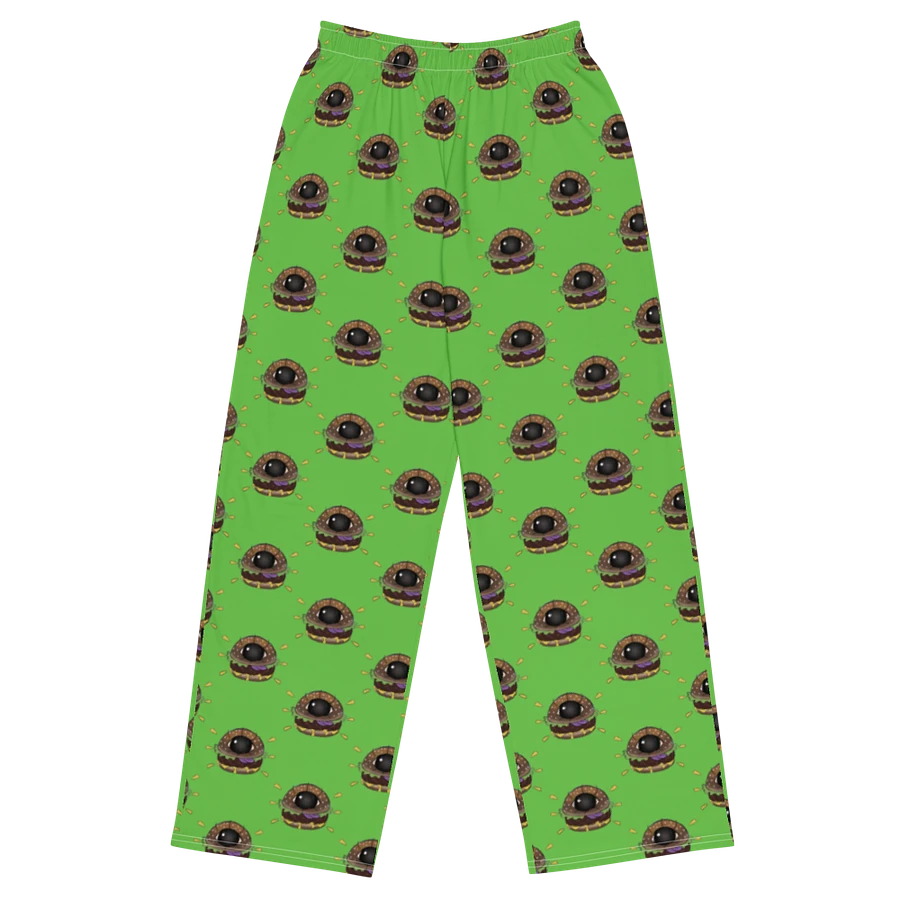 Green All-Over Eye Burger Unisex Wide-Leg Pants product image (4)
