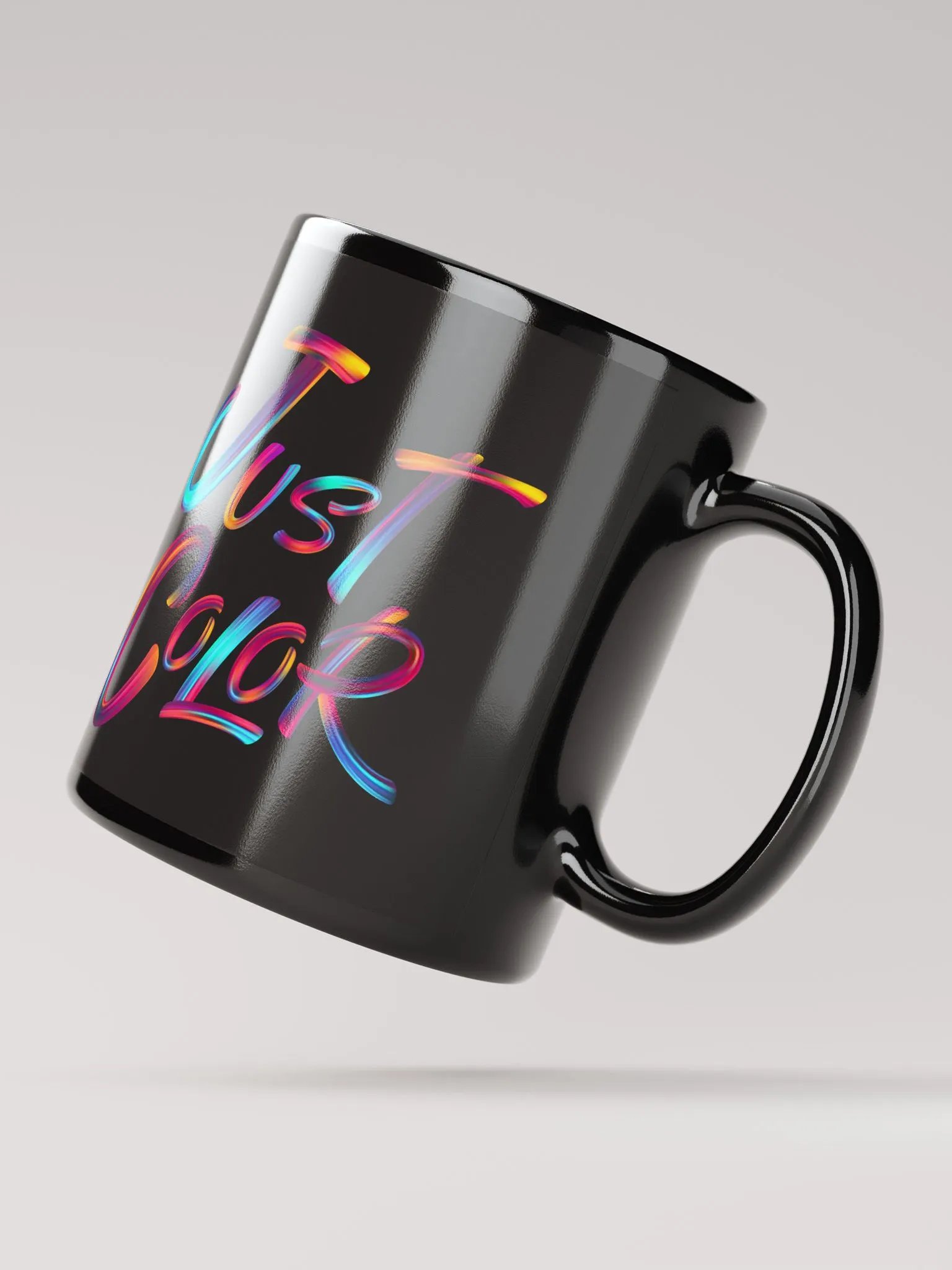 Vibrant Brushstroke 'Just Color' Black Mug product image (2)