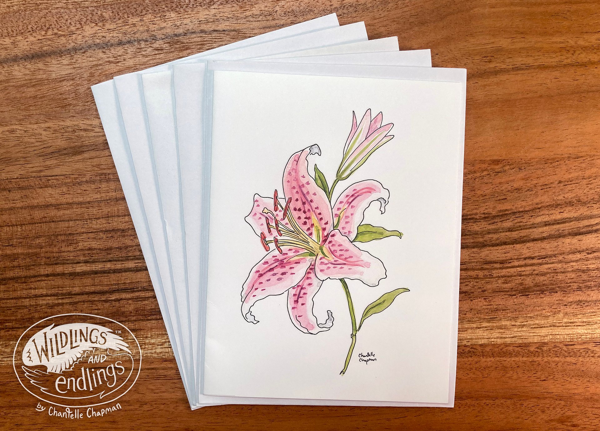 Stargazer Lily - Set of 5 A2 Notecards with Envelopes product image (1)