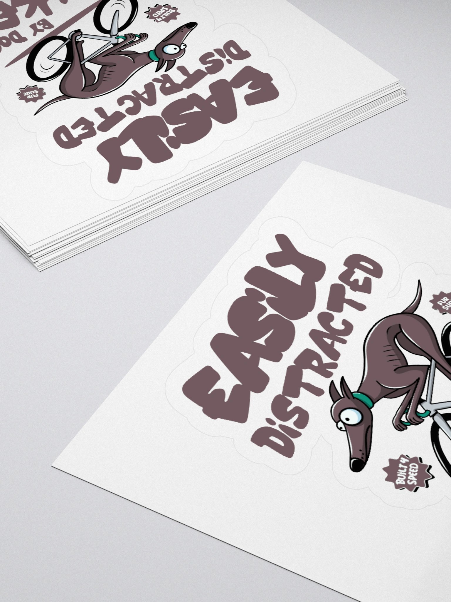 Easily Distracted by Dogs & Bikes Vinyl Sticker – Funny Greyhound Biking Decal for Cyclists & Dog Lovers product image (12)