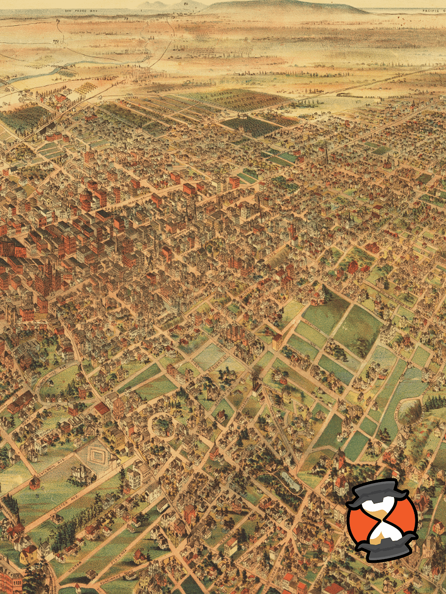 Los Angeles 1891 Canvas Print – Hand-Drawn Historic City Map product image (3)