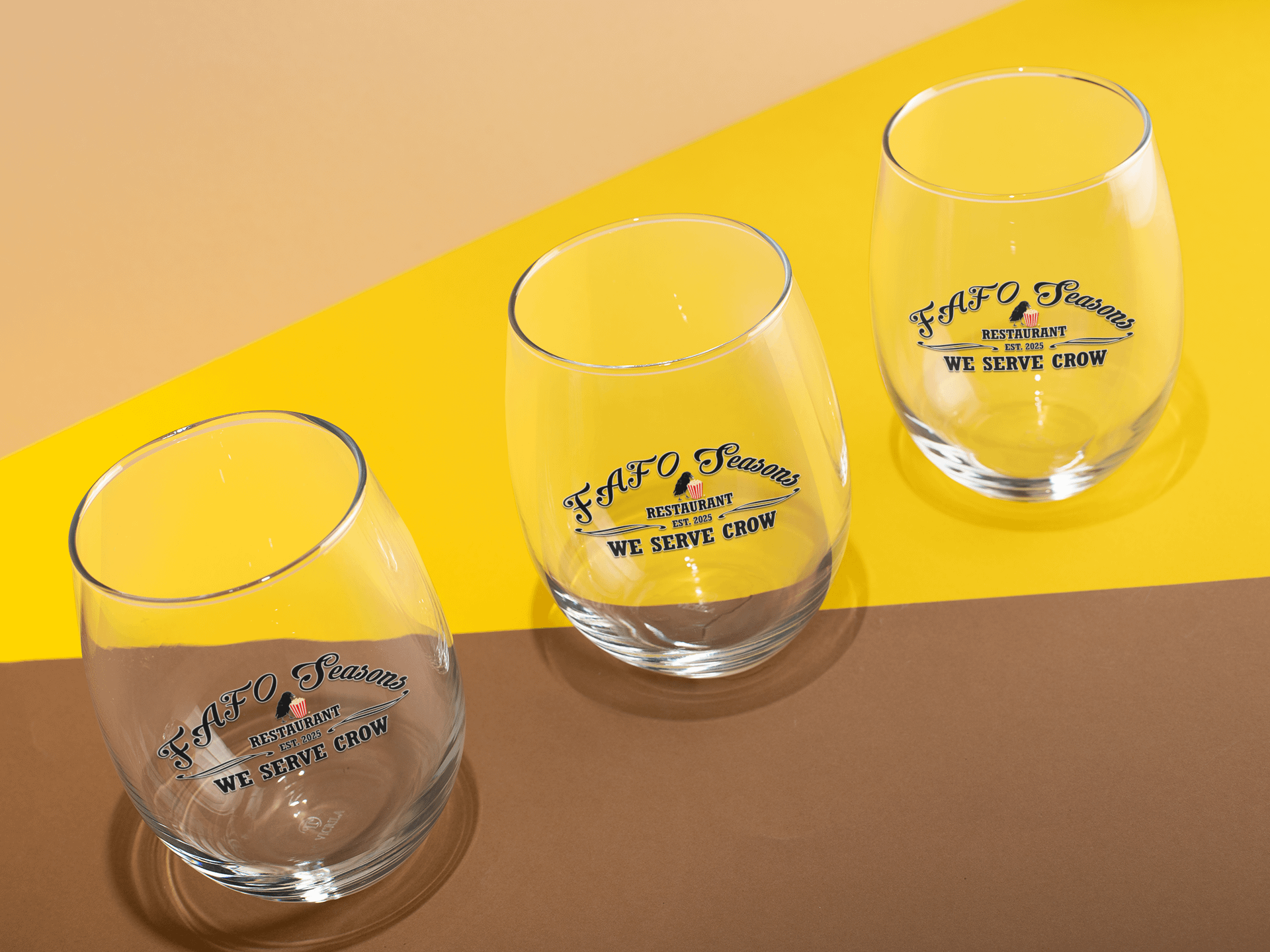 FAFO Seasons Restaurant - We Serve Crow Logo - Wine Glass product image (3)