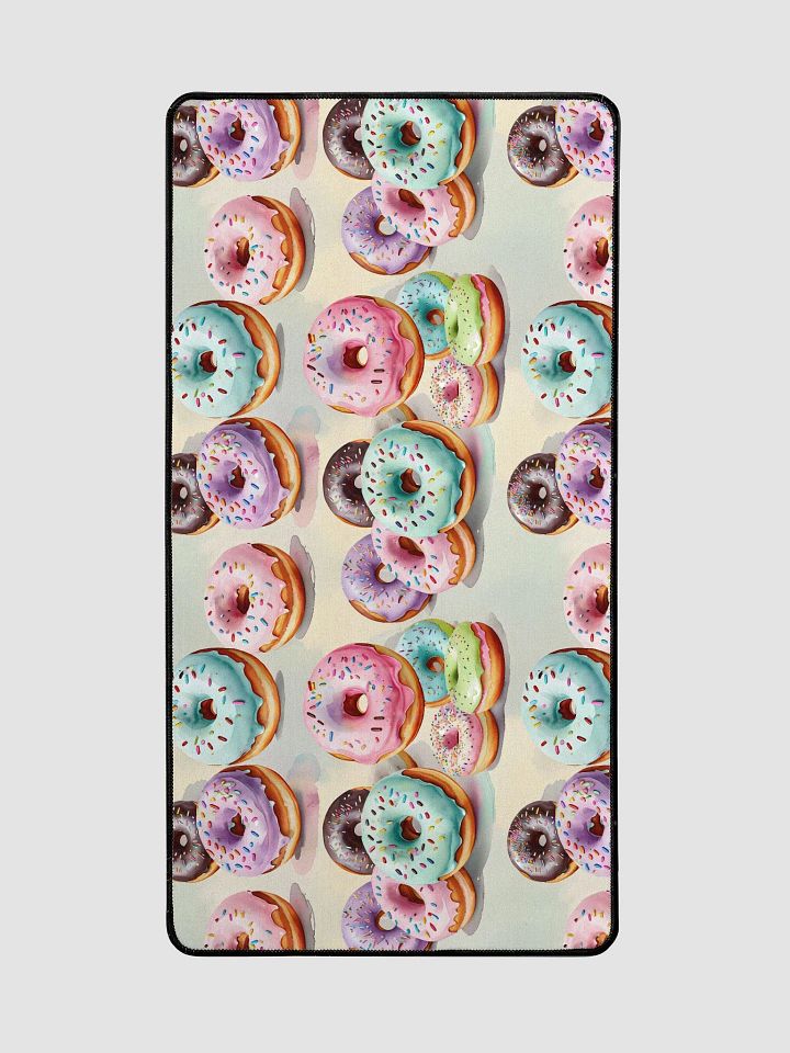 Desk Mat (31.5x15.5 inches) - Pastel Sprinkled Donuts on a Watercolor Background product image (2)