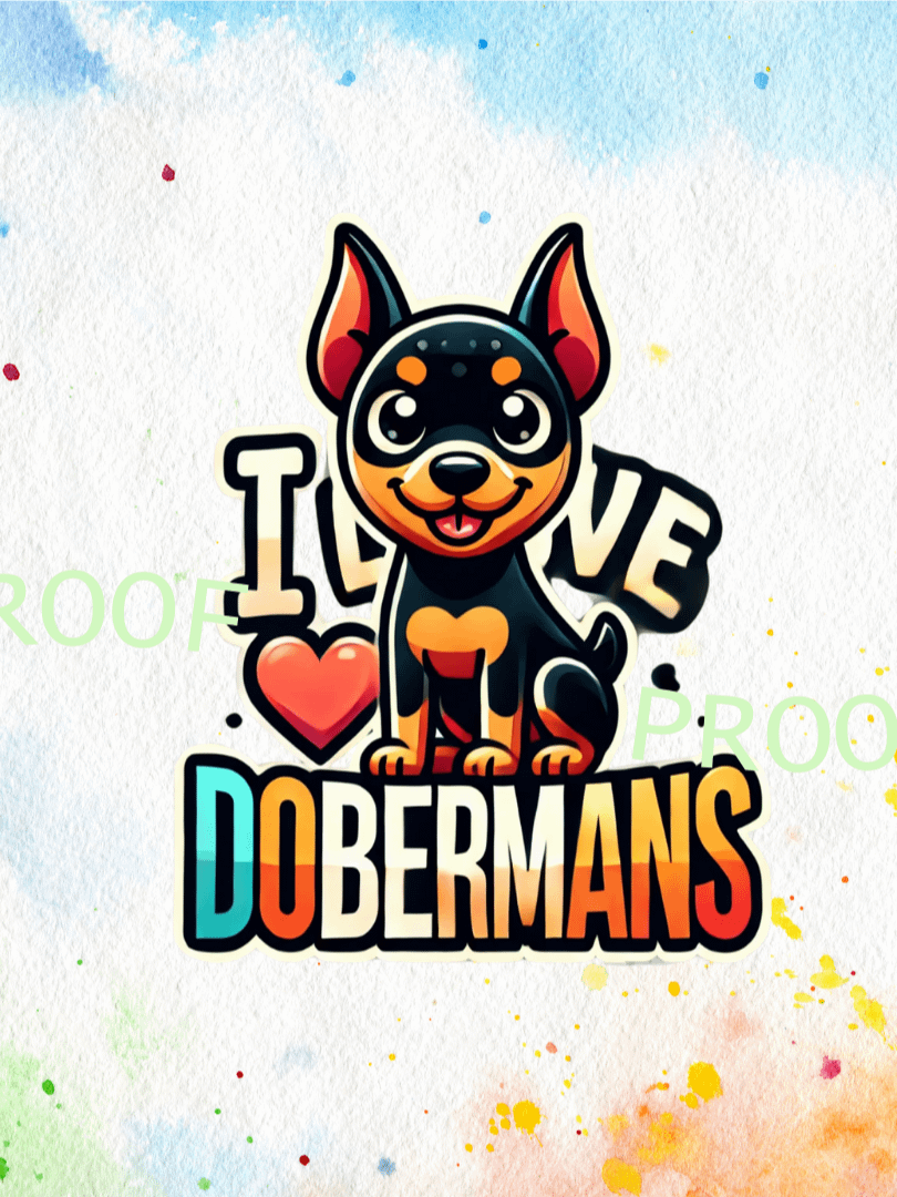 I Love Dobermans – Instant Download Graphic Design product image (1)