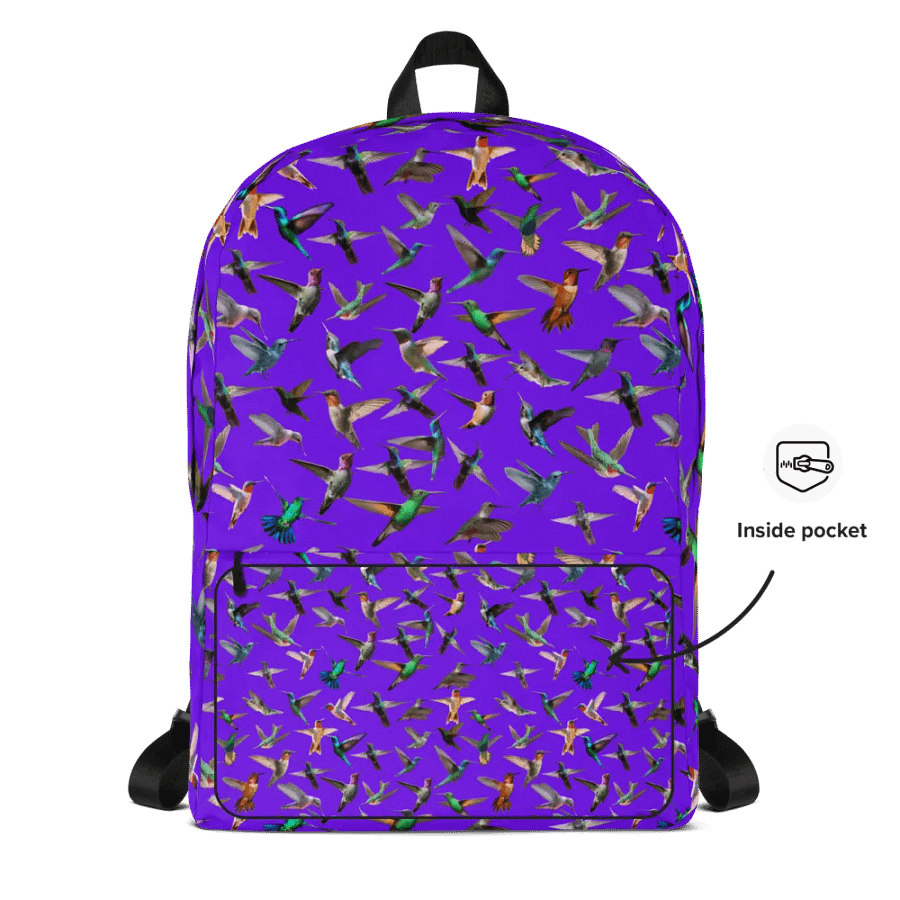 umming birds purple All-Over Print Backpack for arty friends birders product image (10)