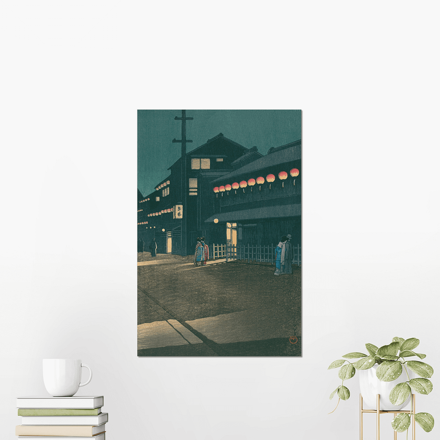 Night Scene at Soemoncho District, Osaka - Kawase Hasui product image (2)