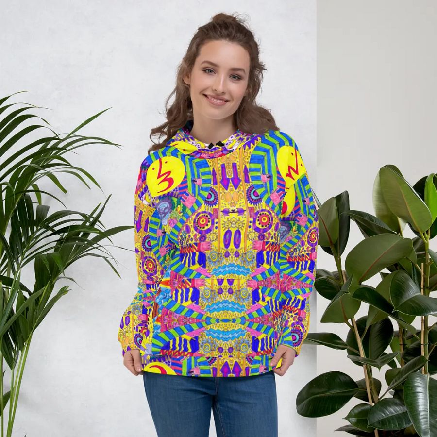 Abstract Colourful Doodles Unisex Pull Over Hoodie product image (6)