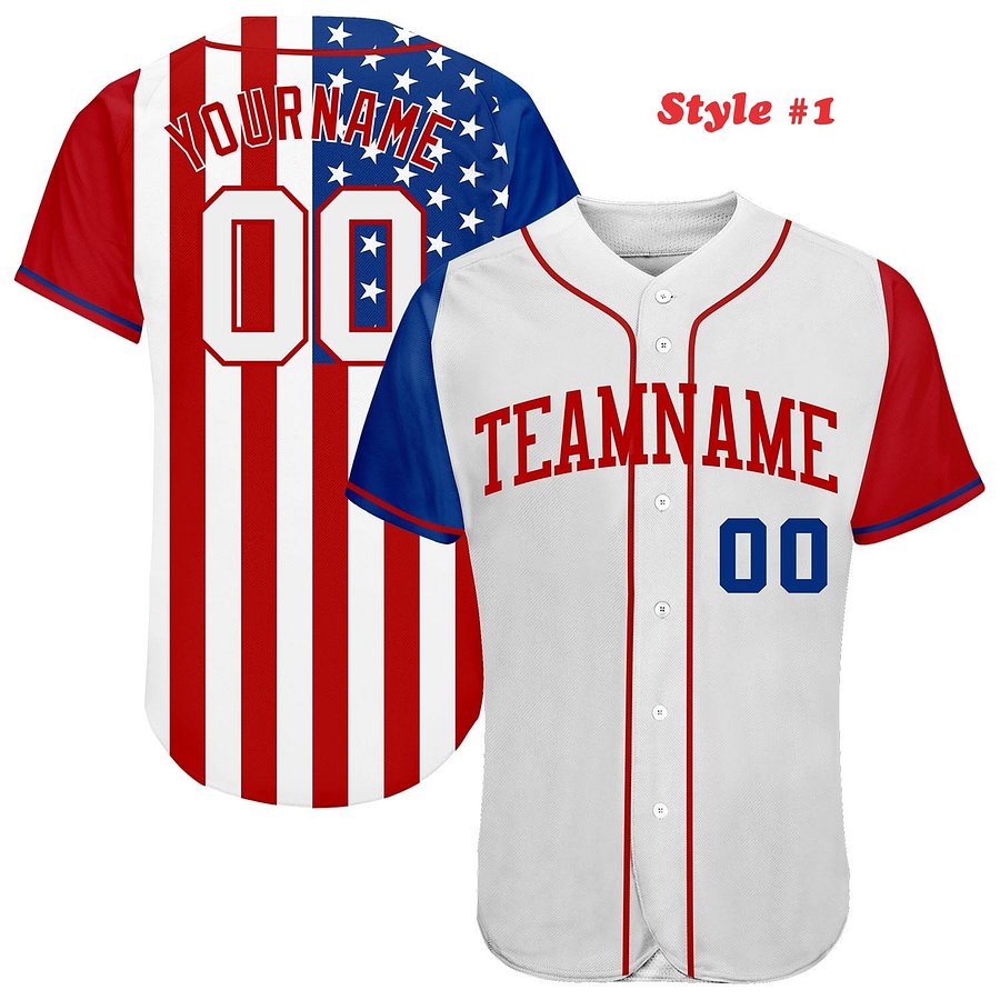 Authentic Baseball Jersey, Custom Baseball Jersey, Personalized Sport Jersey, Colorful, Flowers, Number, Logo, American Star product image (186)