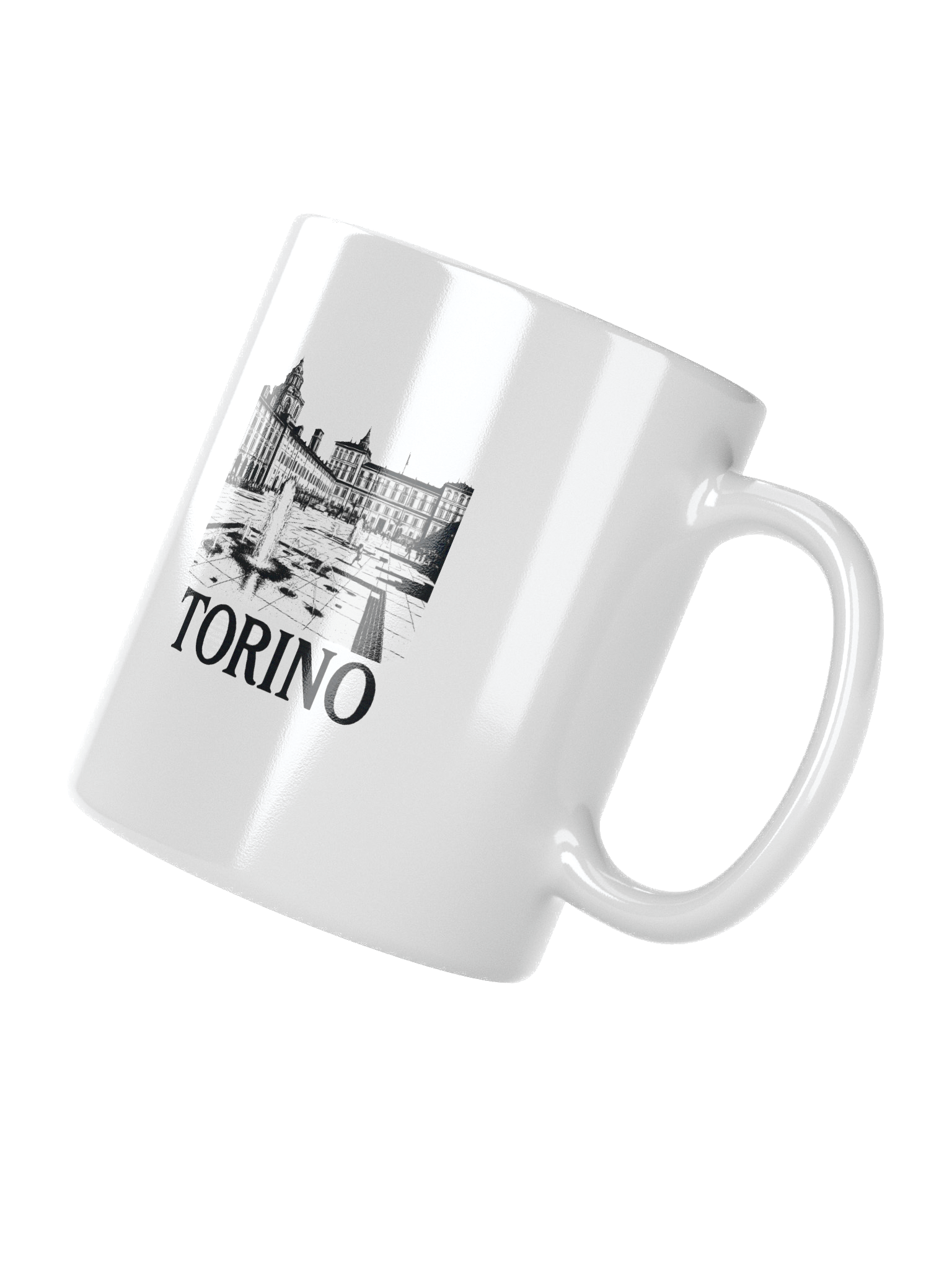 Torino Mug – Piazza Castello Black & White Design (11oz / 325ml) product image (2)