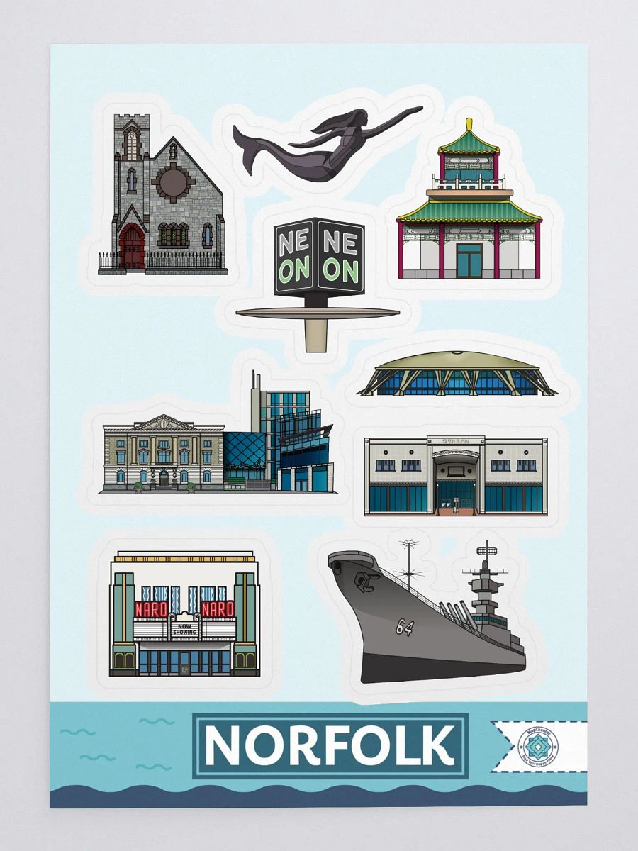 Norfolk Virginia Sticker Sheet product image (1)