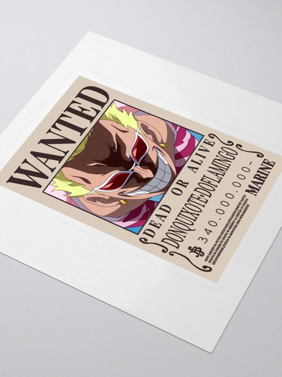 One Piece Doflamingo's Wanted Poster Sticker product image (3)
