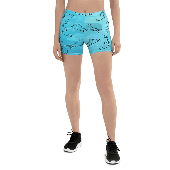 Shark Frenzy All-Over Print Shorts product image (1)