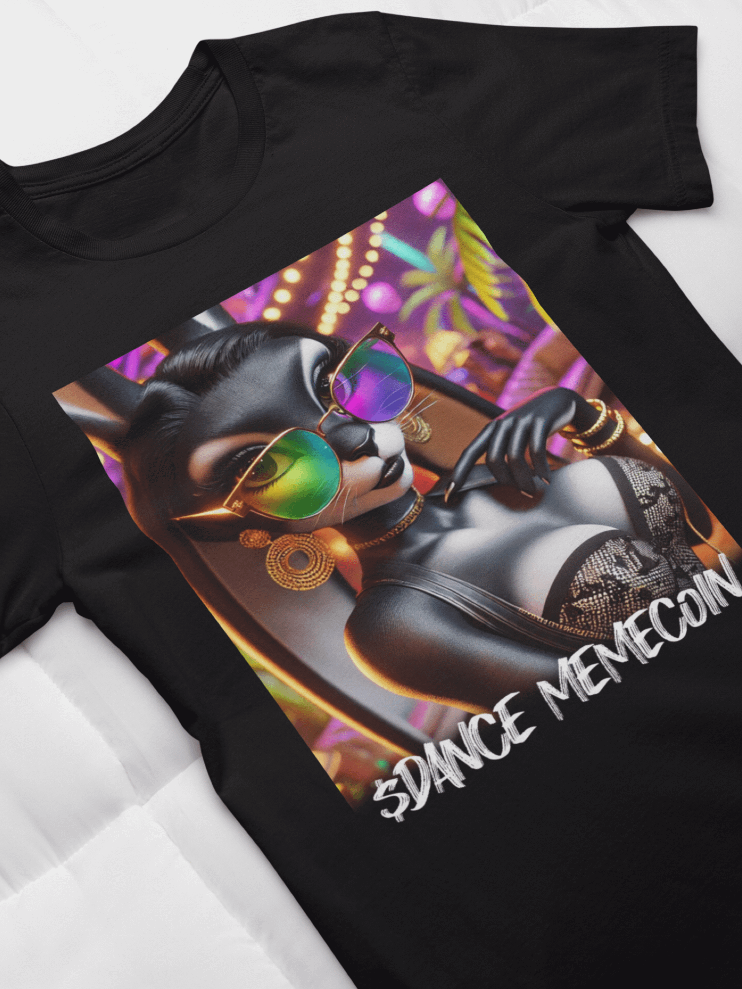 BLACK BUNNY - DANCE MEMECOIN - PREMIUM TEE - BLACK product image (1)
