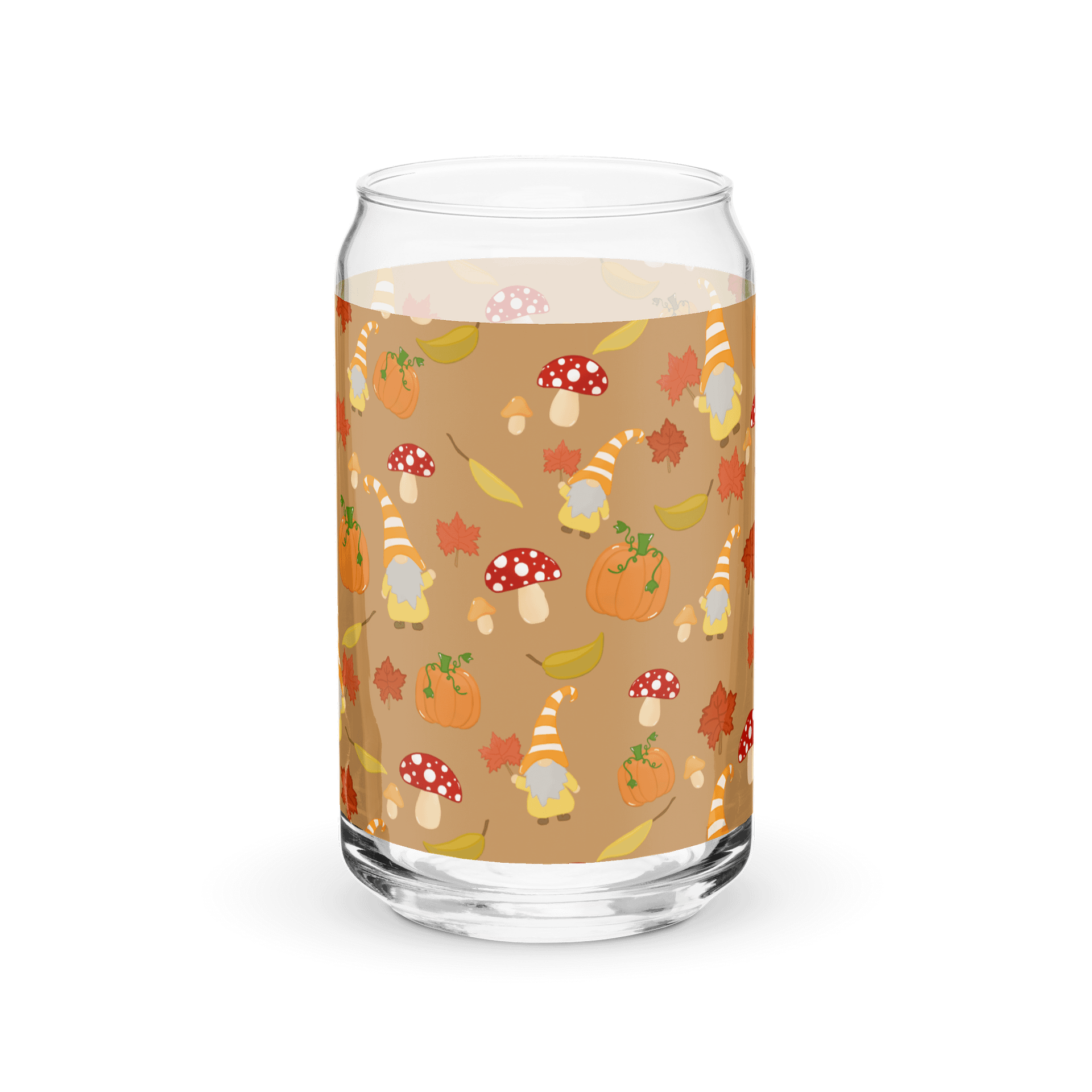 Fall with my Gnomies in Brown Pattern Glass Tumbler product image (3)