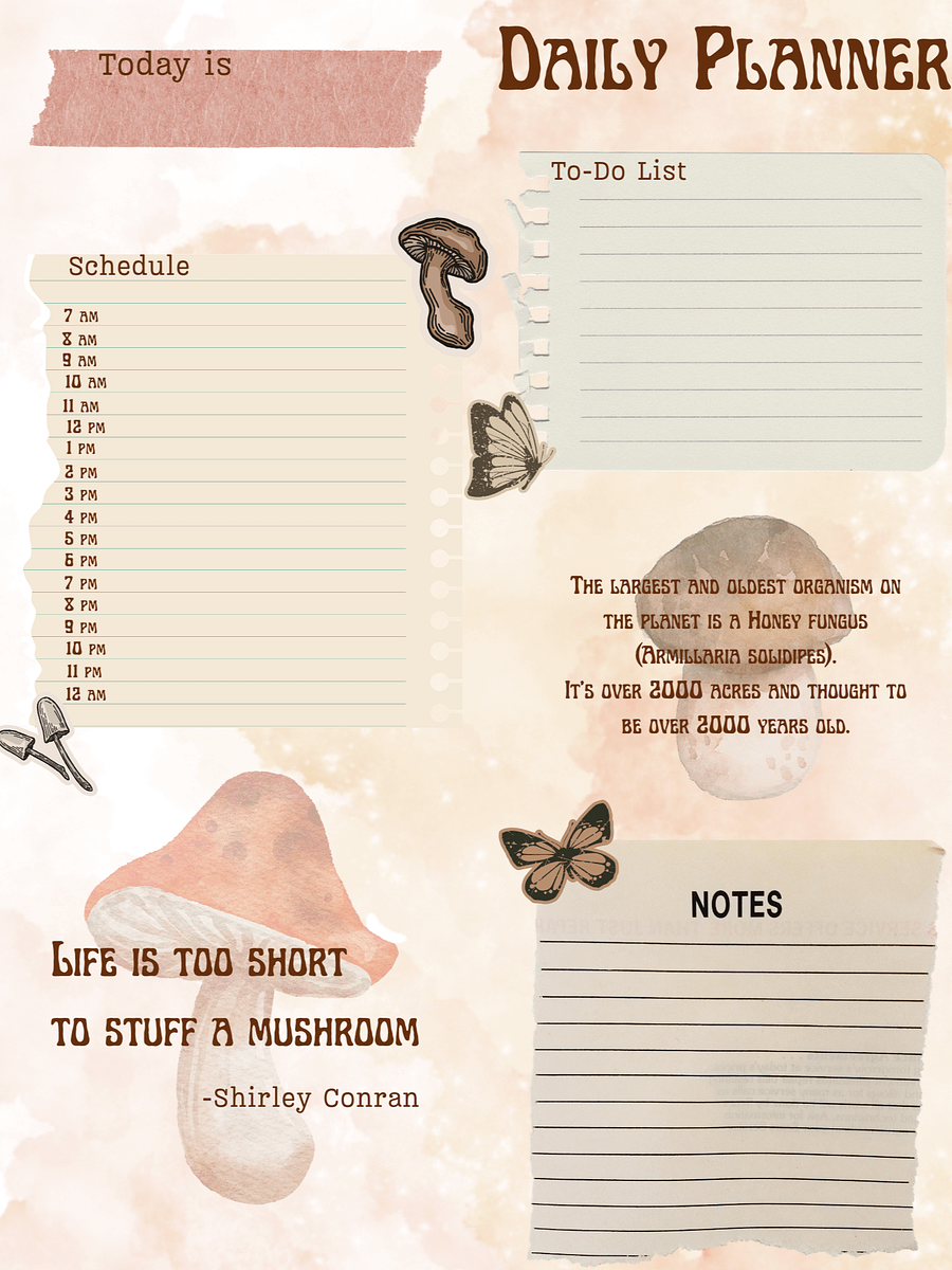 [LETTER] May Planner Design - Mushroom Scrapbook (Daily, Weekly, & Monthly) product image (1)