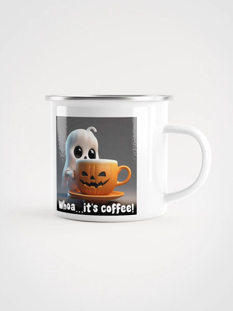 Spooky Coffee Ghost Enamel Mug product image (1)