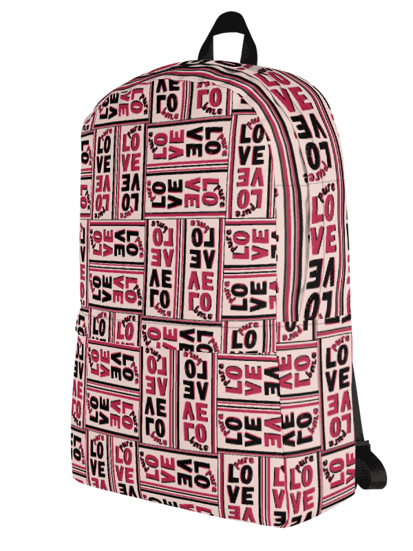 Pure LOVE dual Color Pattern on peach Background - All-Over Print Backpack product image (1)